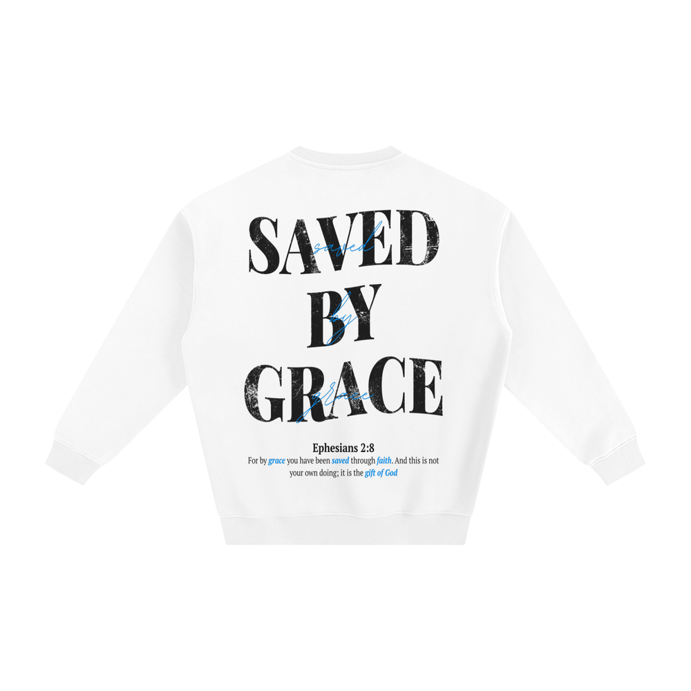 Saved By Grace Fleeced Sweatshirt - Snow