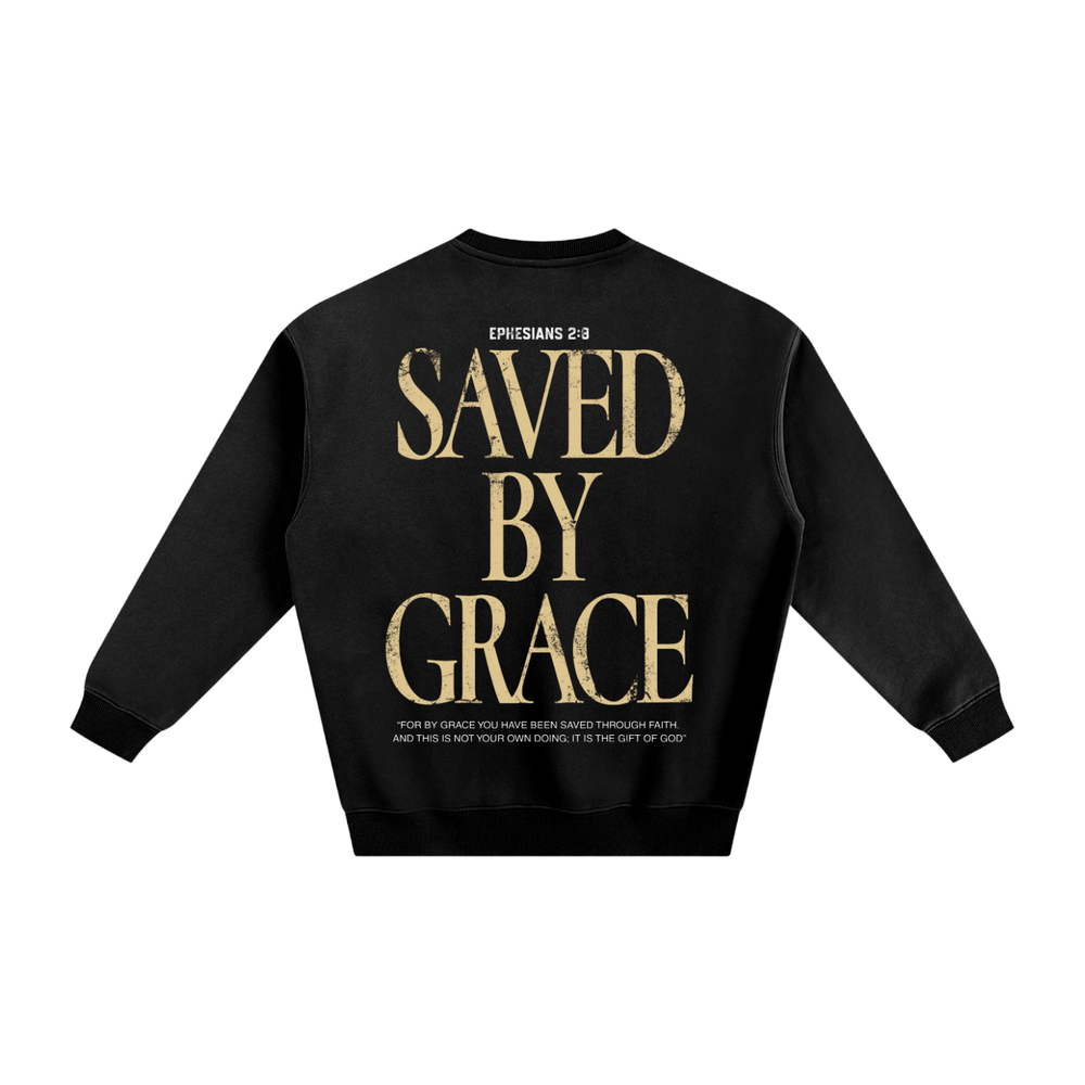 Saved By Grace Fleeced Sweatshirt - Glowing Night